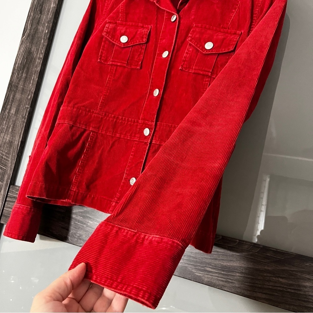 Old Navy Vintage 90's/Y2K Women's Large Red Corduroy Jacket Western Chores - Picture 3 of 7